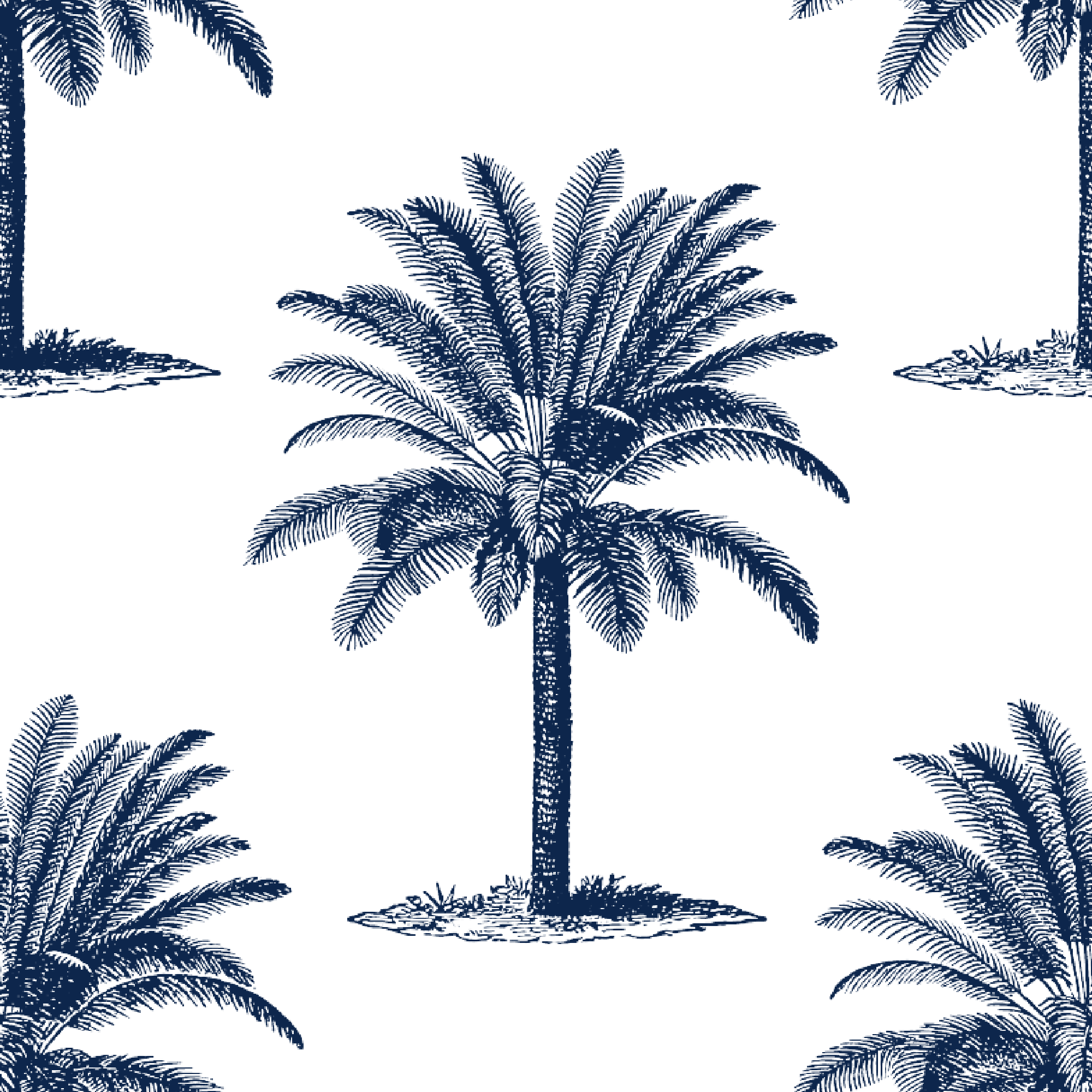 ijustlovethatfabricstore Palm Tree Fabric - Palm Beach navy & white