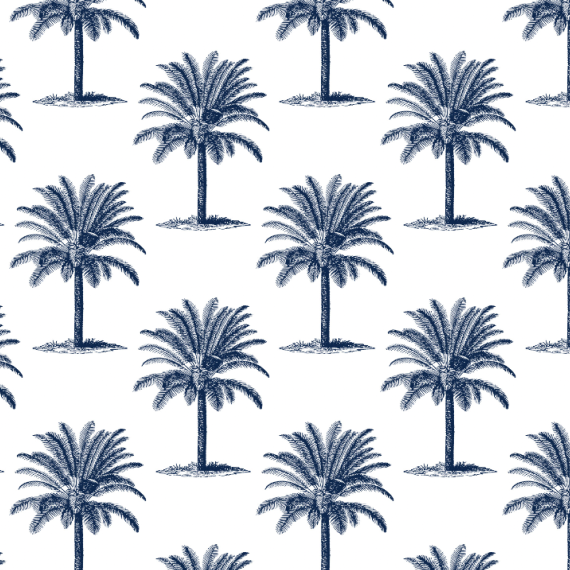 ijustlovethatfabricstore Palm Tree Fabric - Palm Beach navy & white