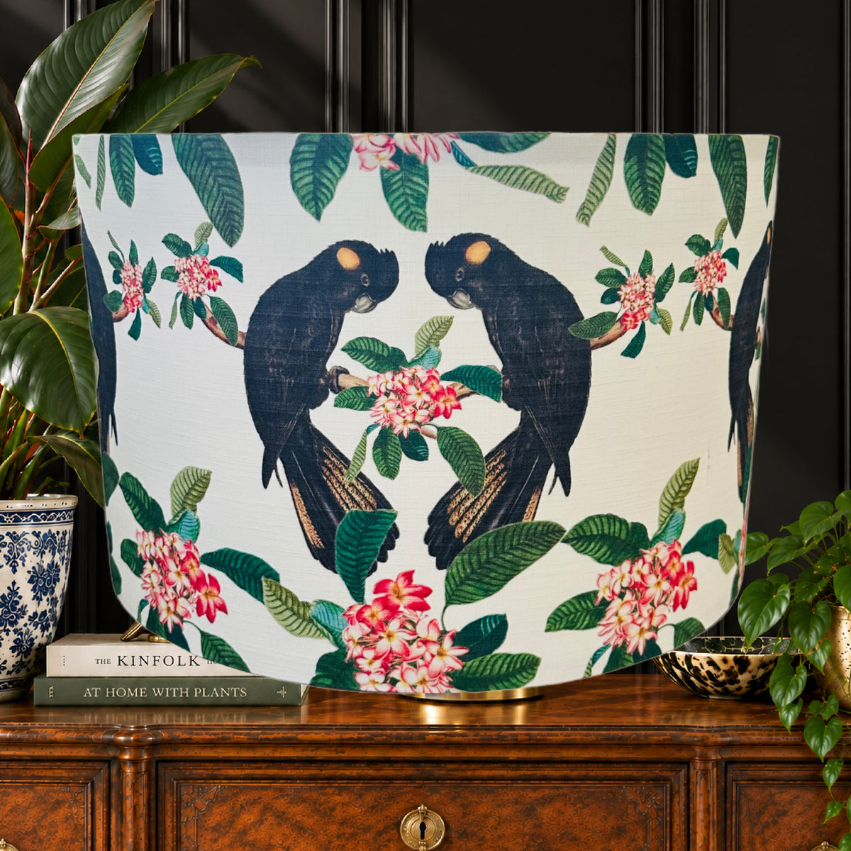 ijustlovethatfabric Australian Native Black Cockatoo Fabric Lampshade - Handmade in Australia