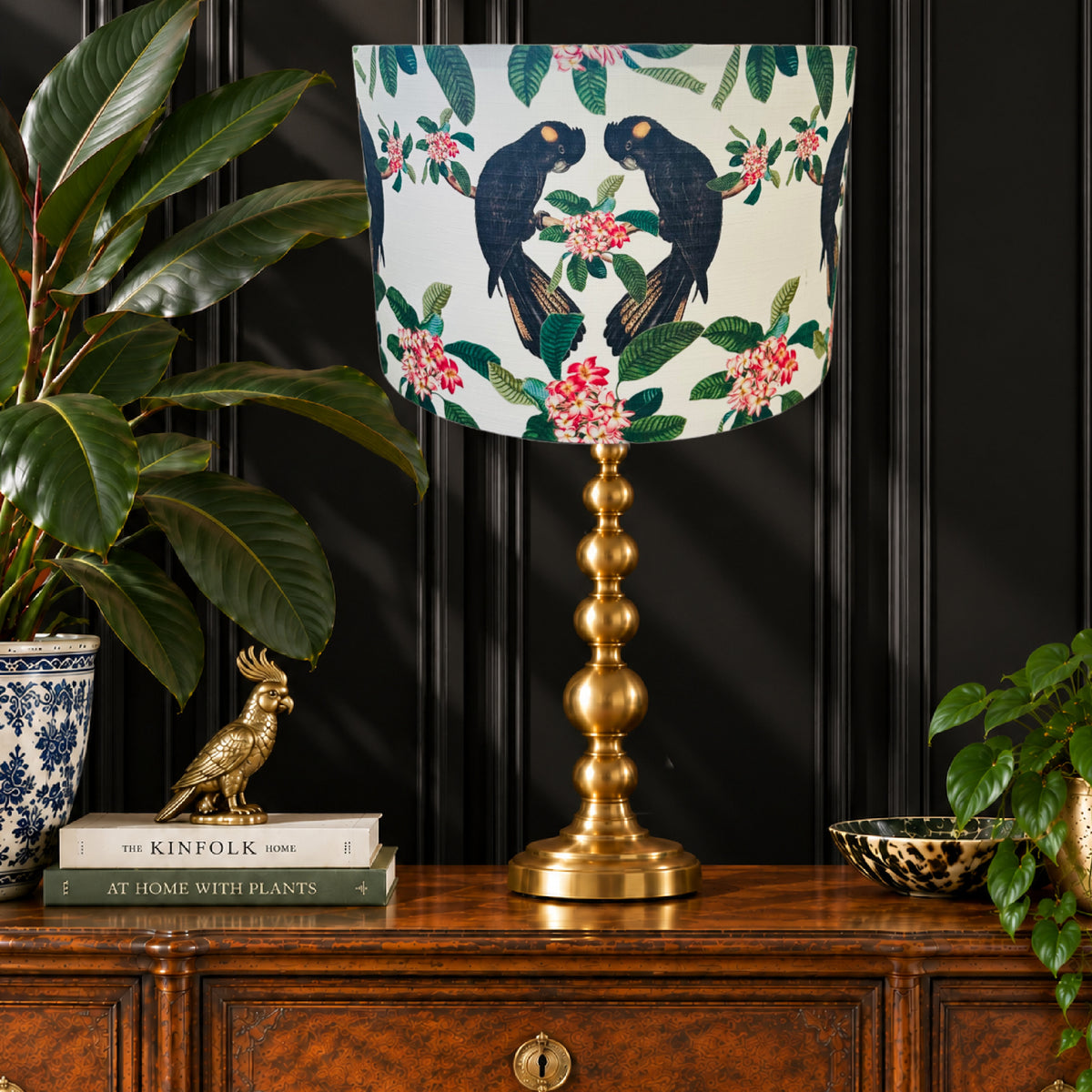 ijustlovethatfabric Australian Native Black Cockatoo Fabric Lampshade - Handmade in Australia