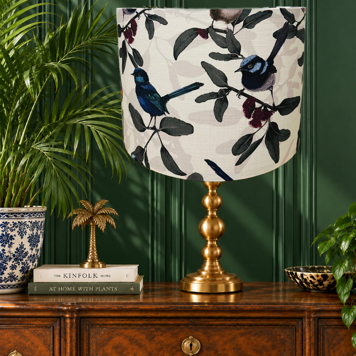 Australian native blue fairy wren lampshade