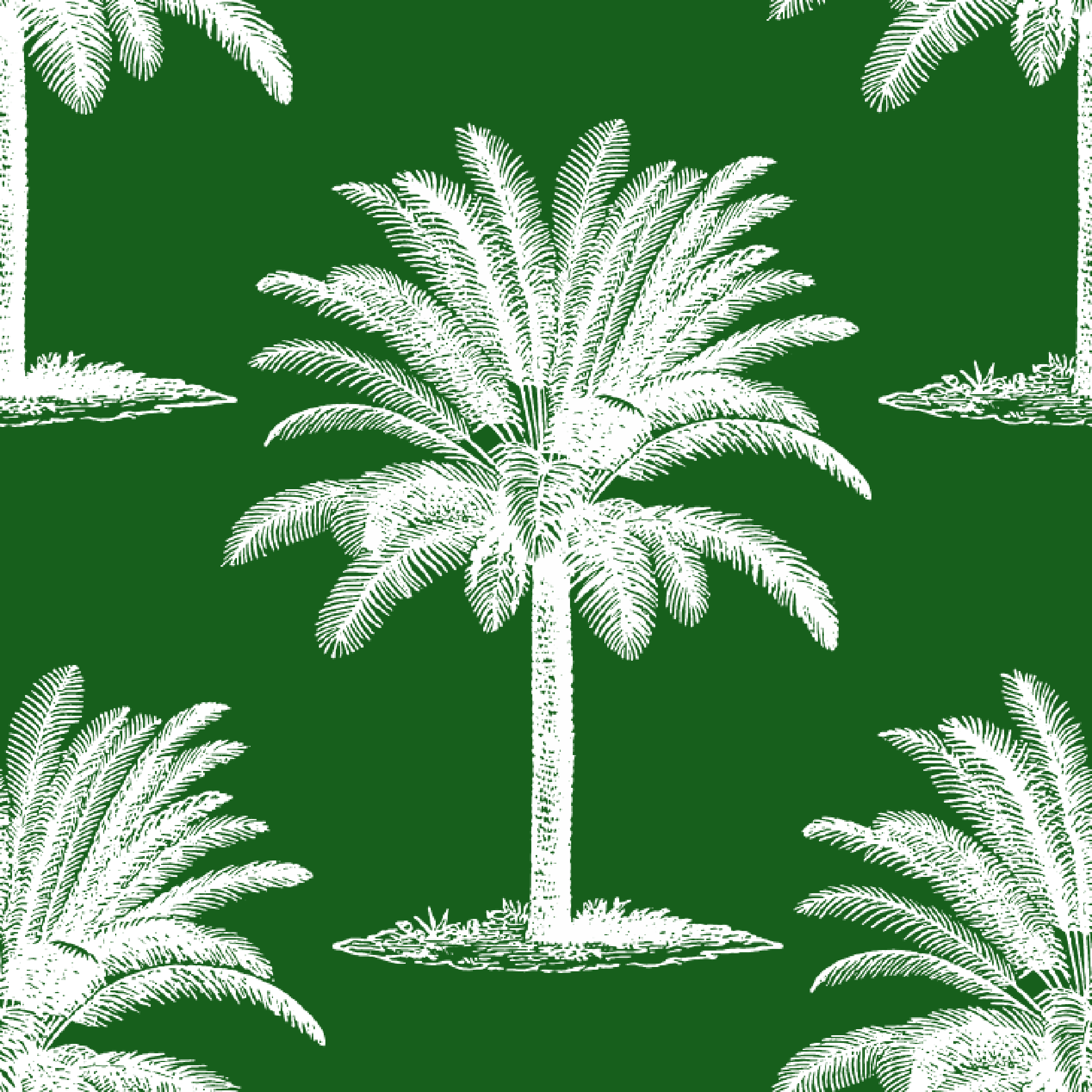 ijustlovethatfabricstore Palm Tree Fabric - Forest Green on white