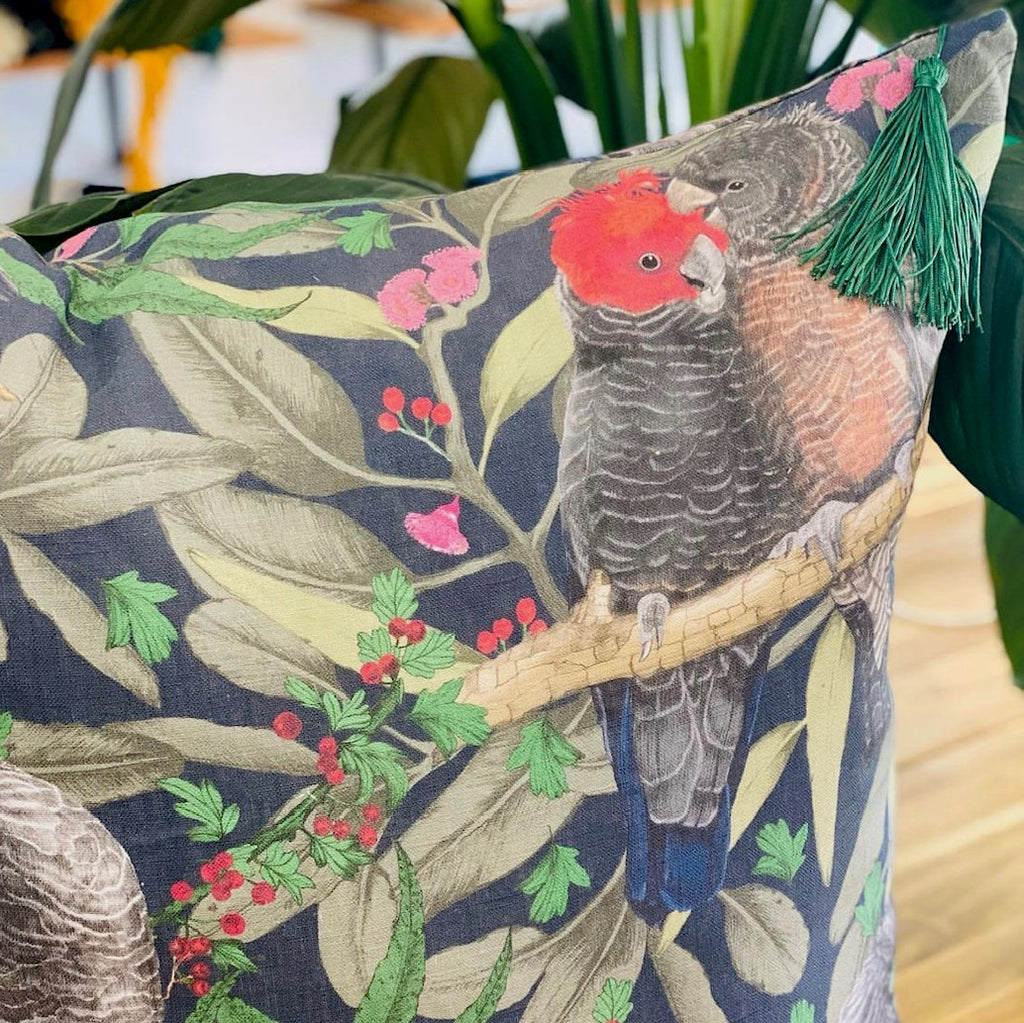 ijustlovethatfabricstore Cushion Cover - Australian Gang Gang Cockatoo - Plush Velvet