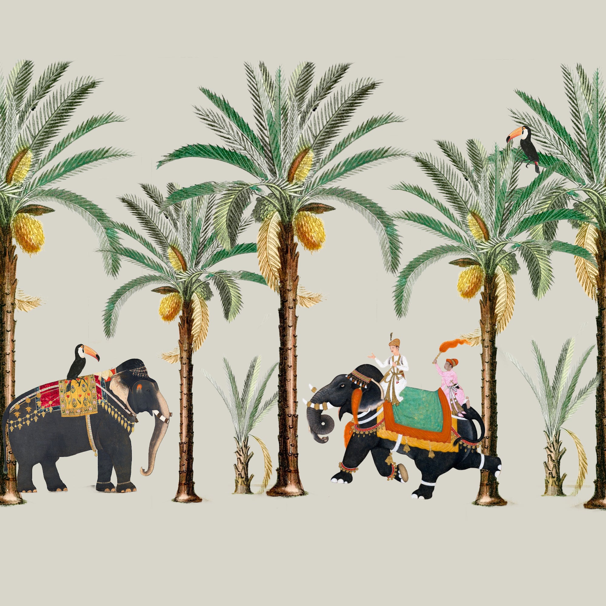 ijustlovethatfabricstore Elephant fabric natural linen