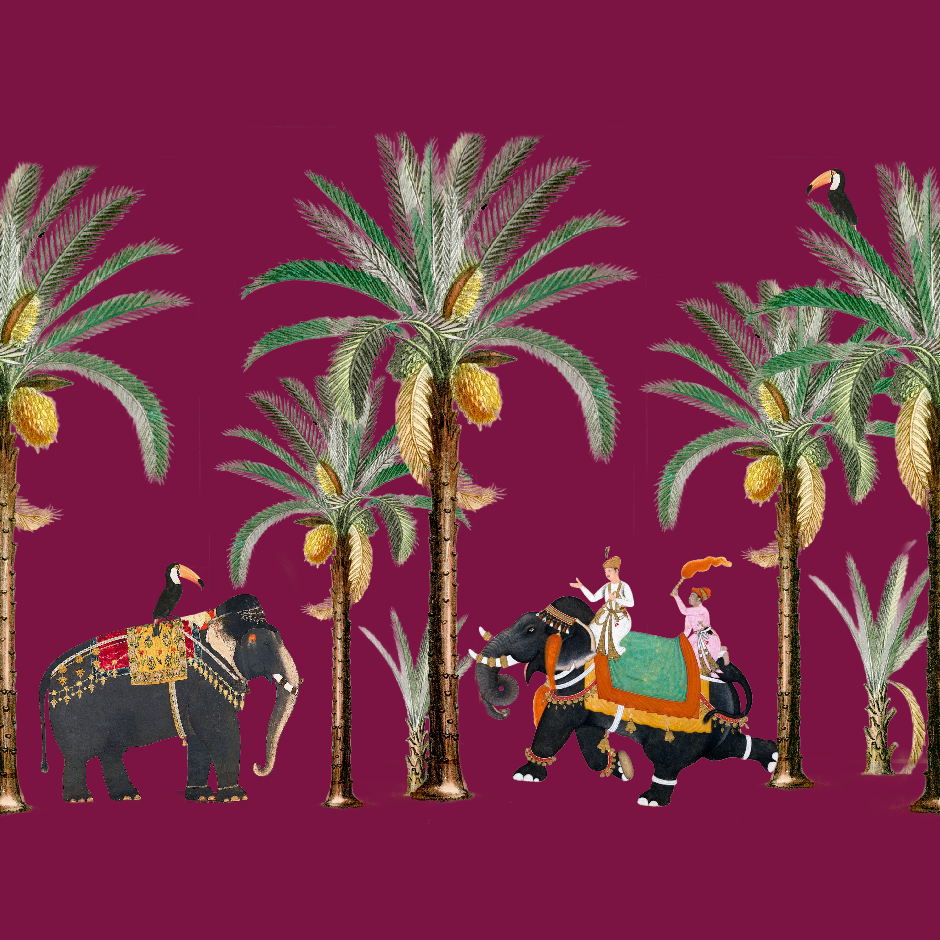 ijustlovethatfabricstore Elephant Jungle fabric mulberry