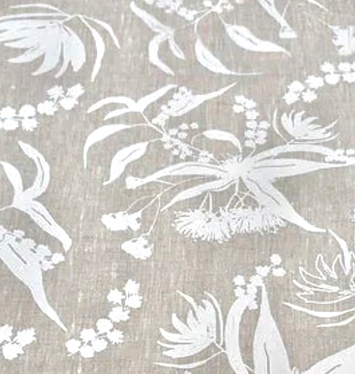 ijustlovethatfabric Australian Botanical Fabric - Local Forage - White/oatmeal linen