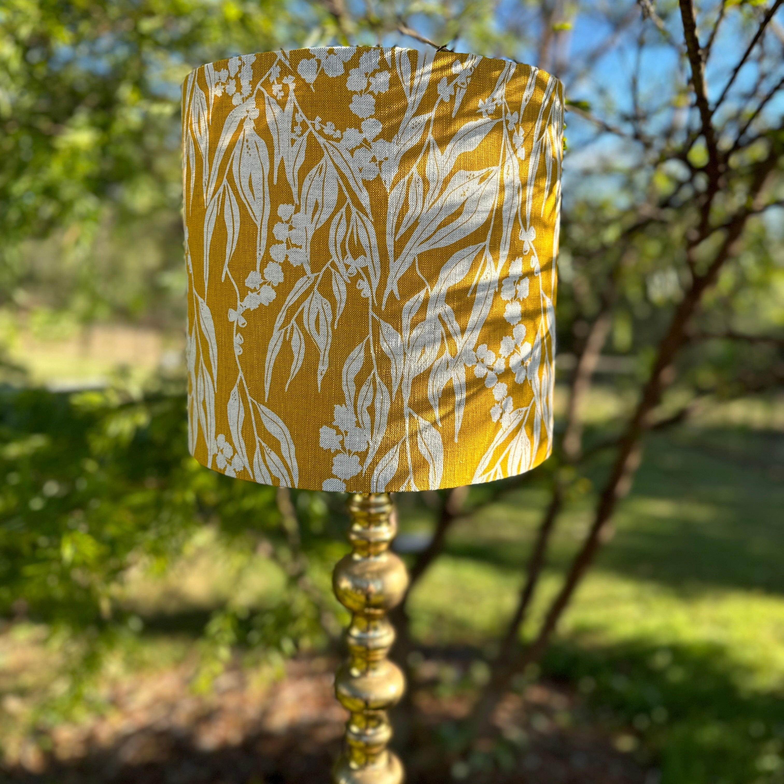 ijustlovethatfabric Lampshade - Nuts about Wattle Fabric - Forest Green