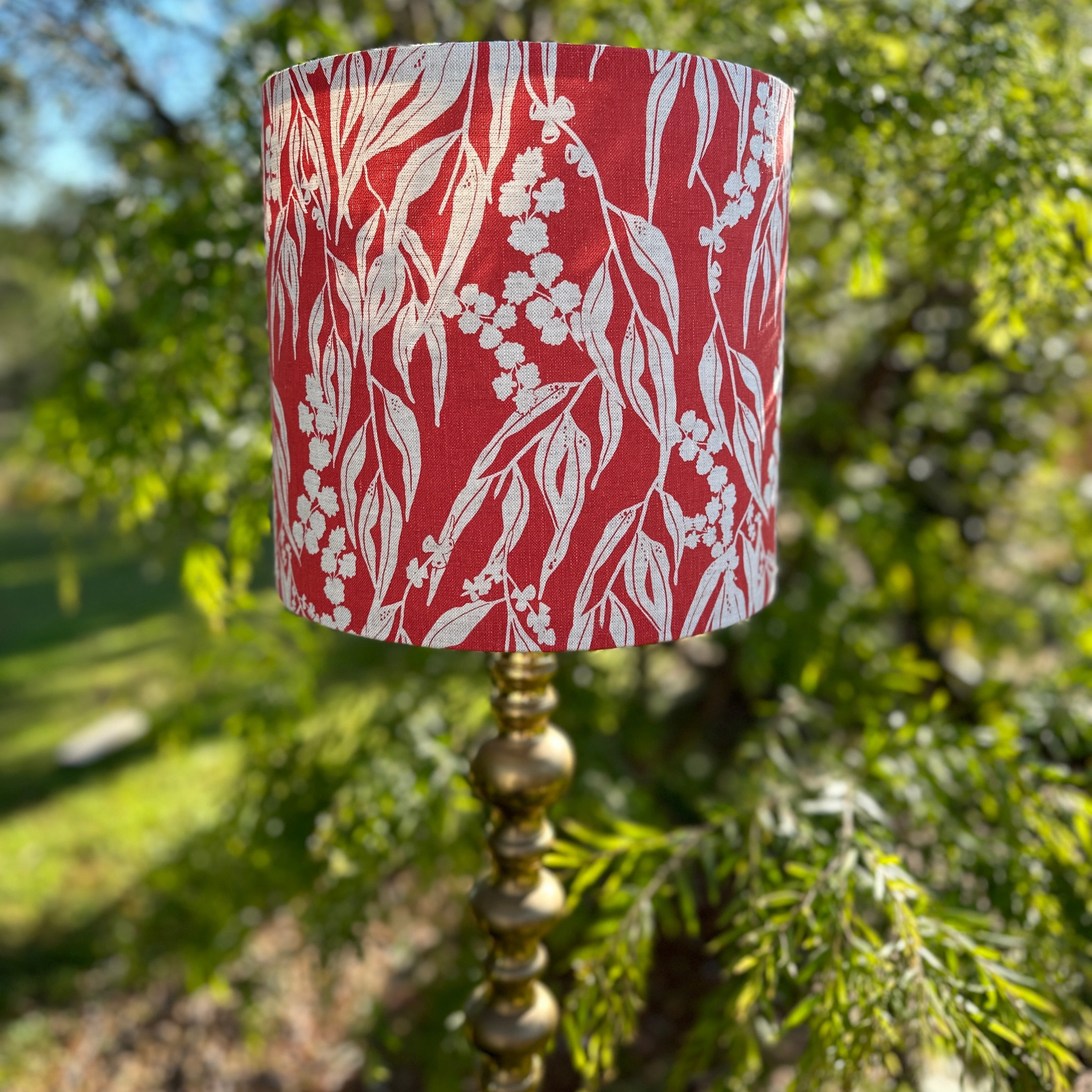 ijustlovethatfabric Lampshade - Nuts about Wattle Fabric - Forest Green