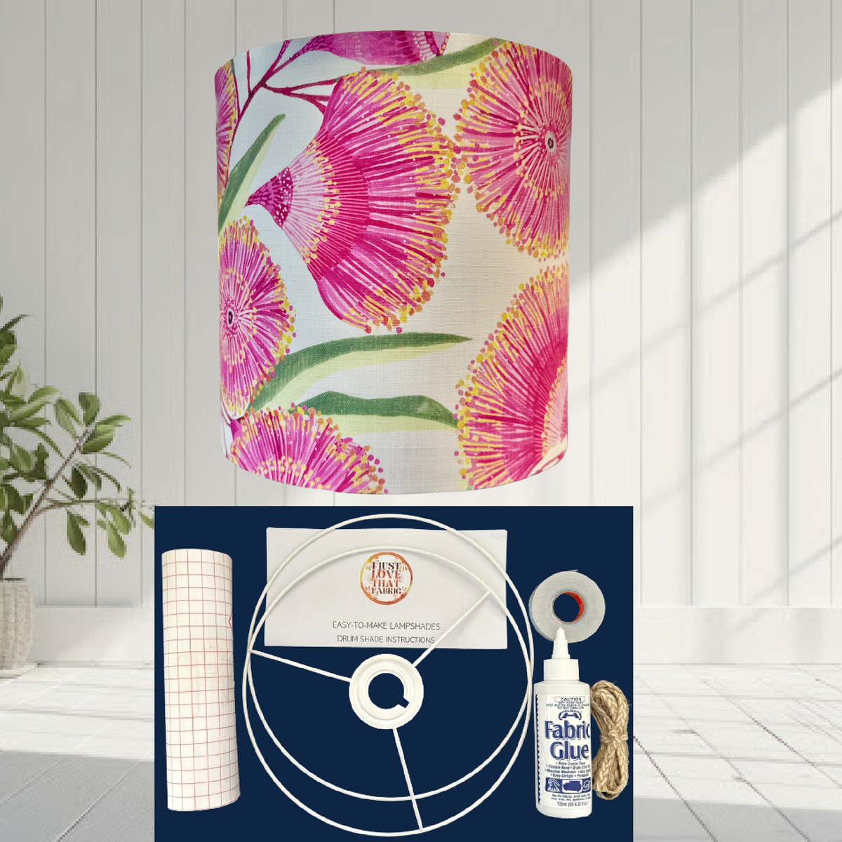 ijustlovethatfabric Lampshade Making DIY Kit - including Gum Blossom Fabric