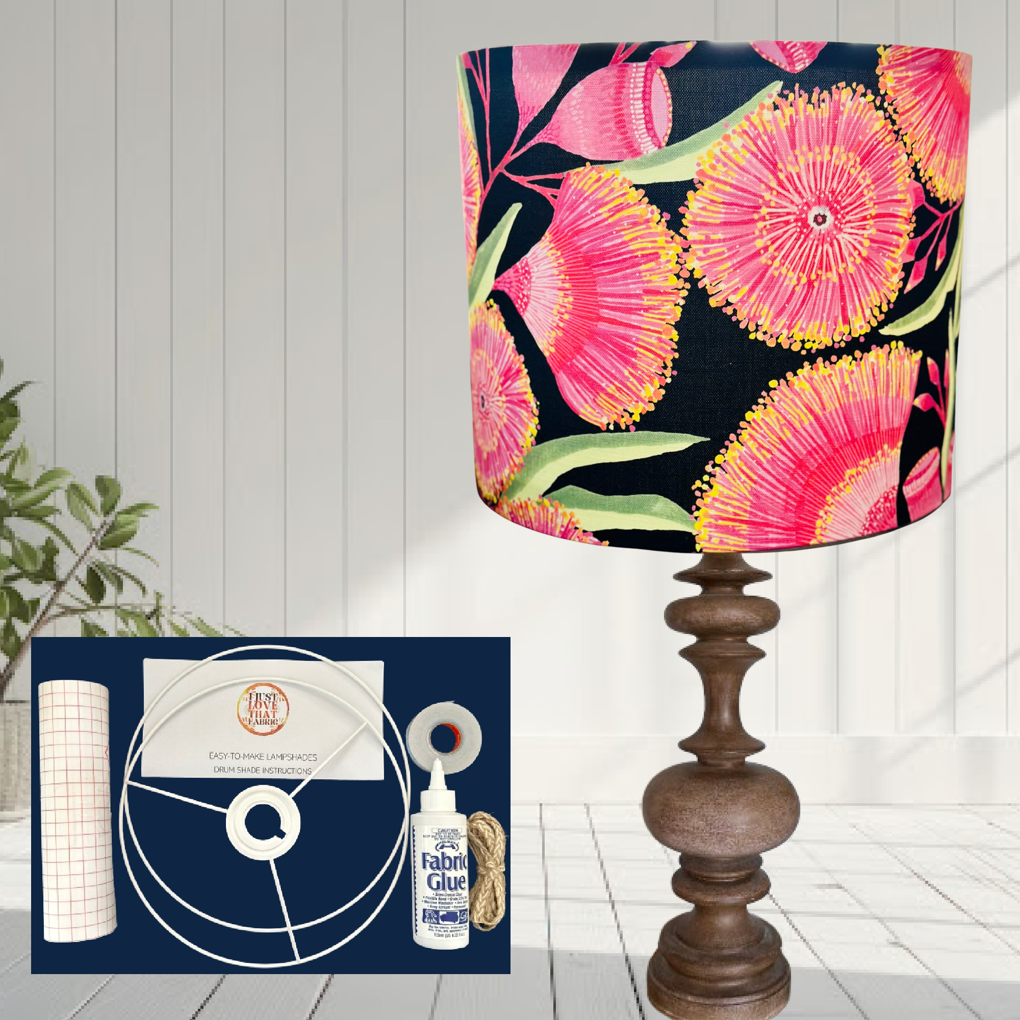 ijustlovethatfabric Lampshade Making DIY Kit - including Gum Blossom Fabric