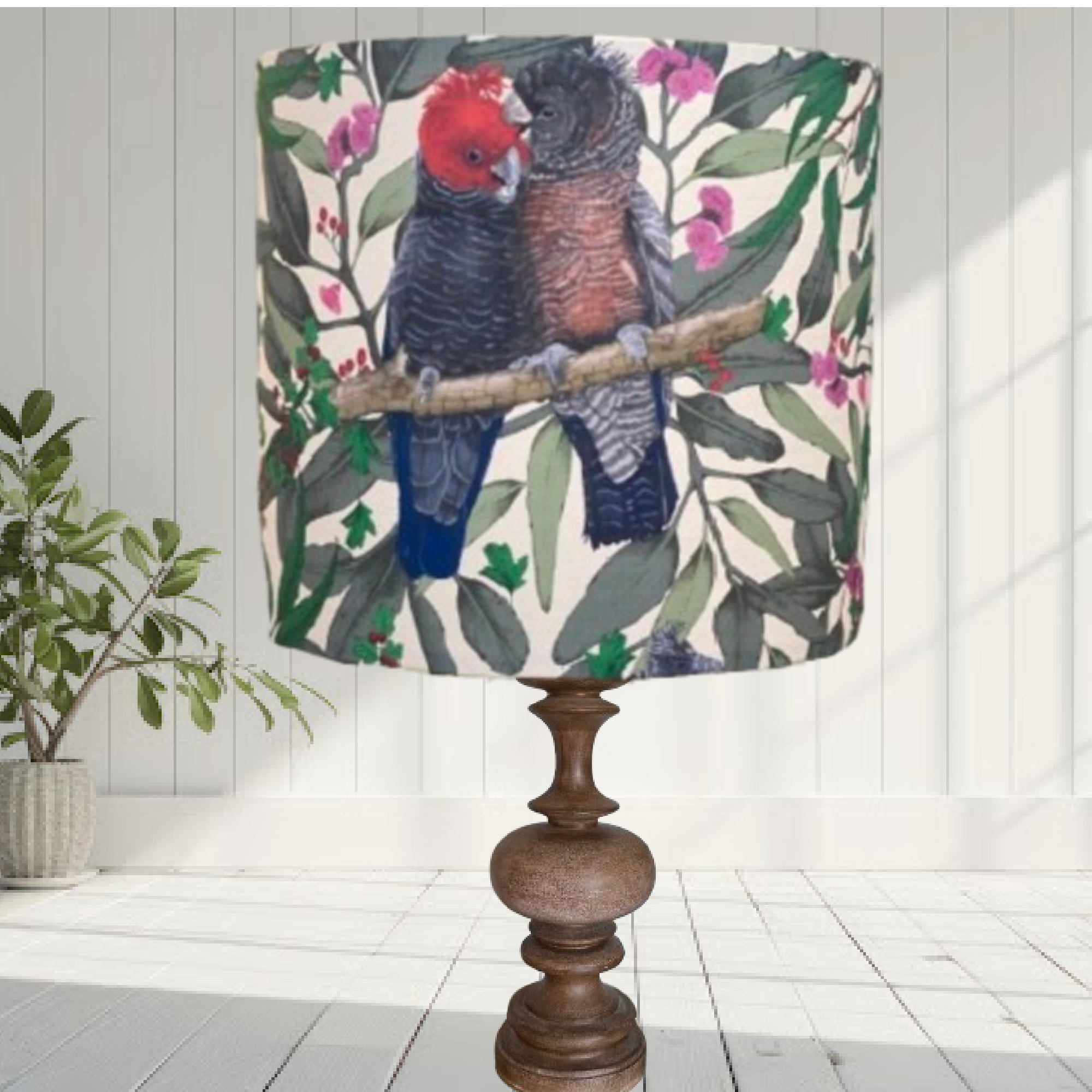 ijustlovethatfabric Lampshade Gang Gang Cockatoo - cream