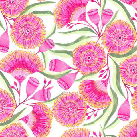 ijustlovethatfabricstore Australian Pink Gum Blossom Flower Fabric