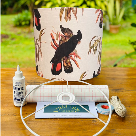 ijustlovethatfabric Black Cockatoo Lampshade Making Kit