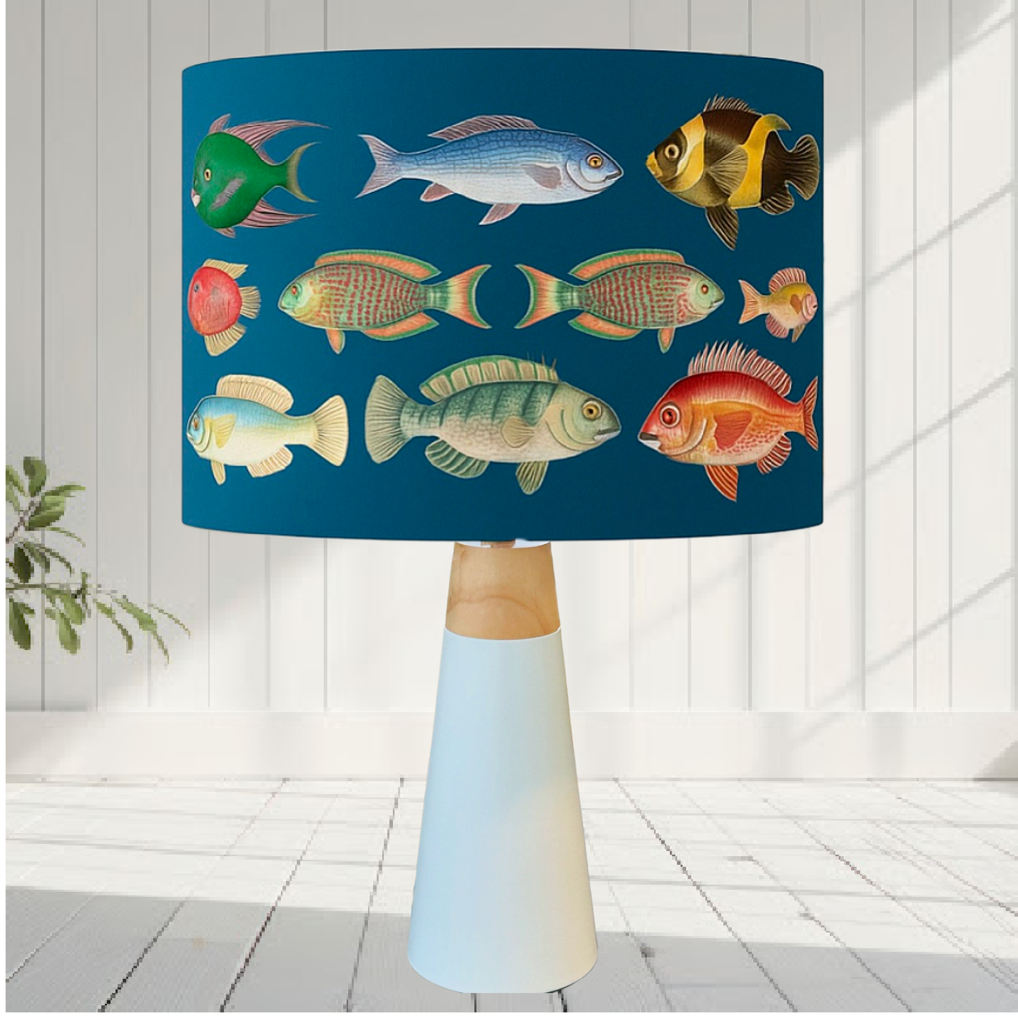 ijustlovethatfabric Coral Fish Lampshade Ocean Blue