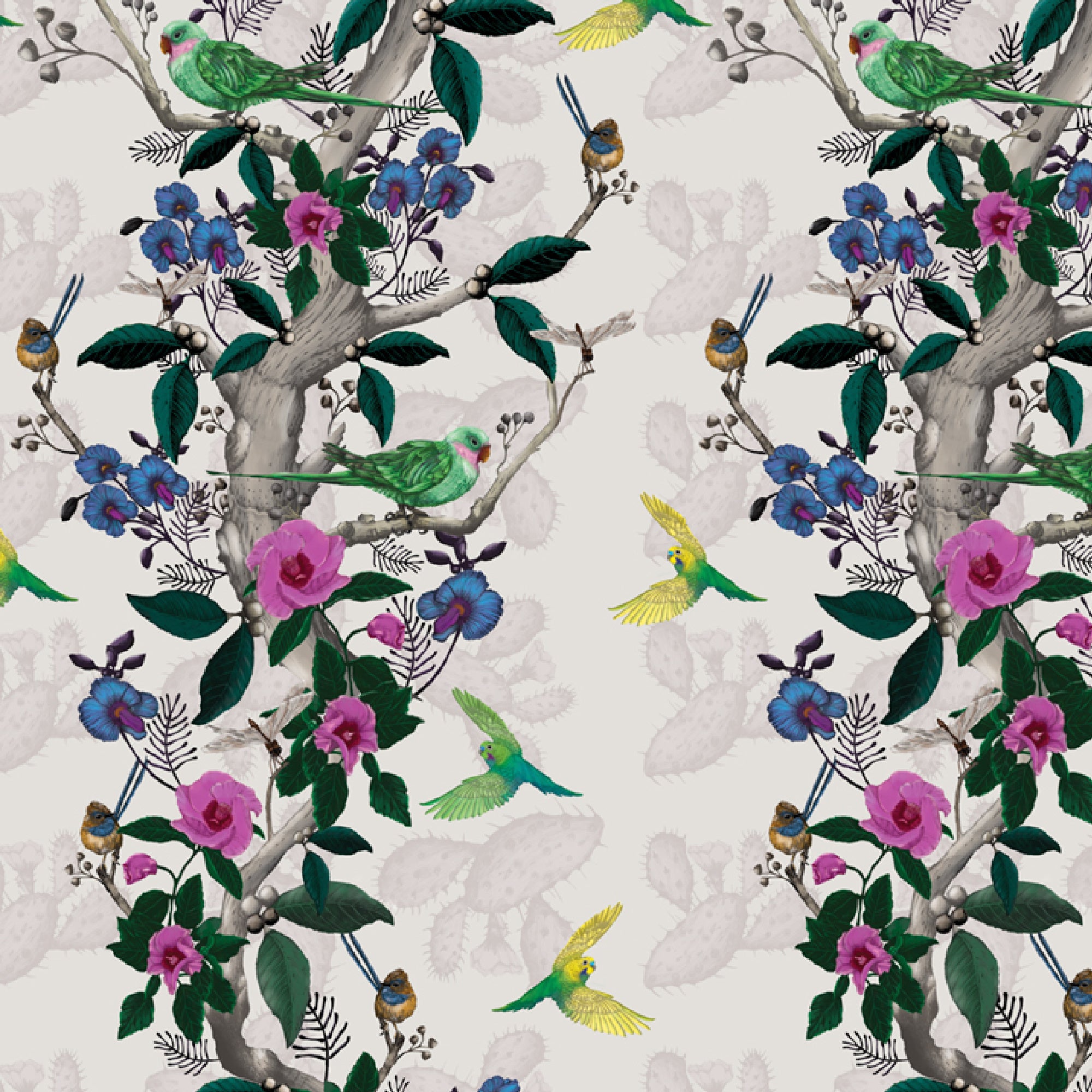 ijustlovethatfabricstore Desert Bloom Cactus & Parrot Fabric