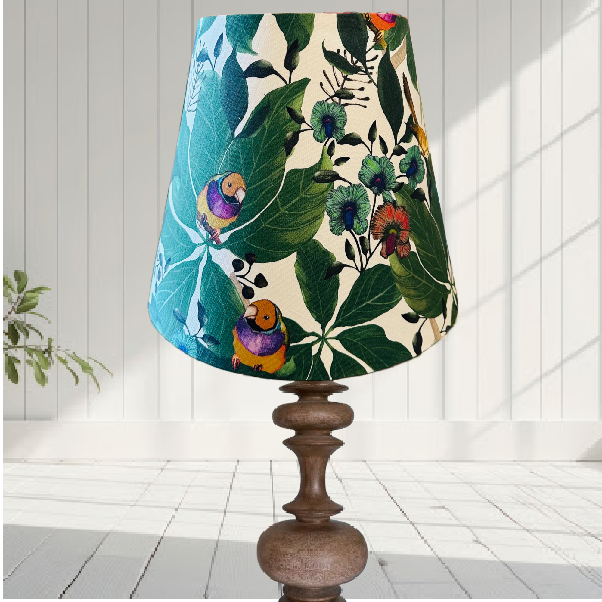 ijustlovethatfabric Finch Lampshade - Australian Gouldian finch fabric
