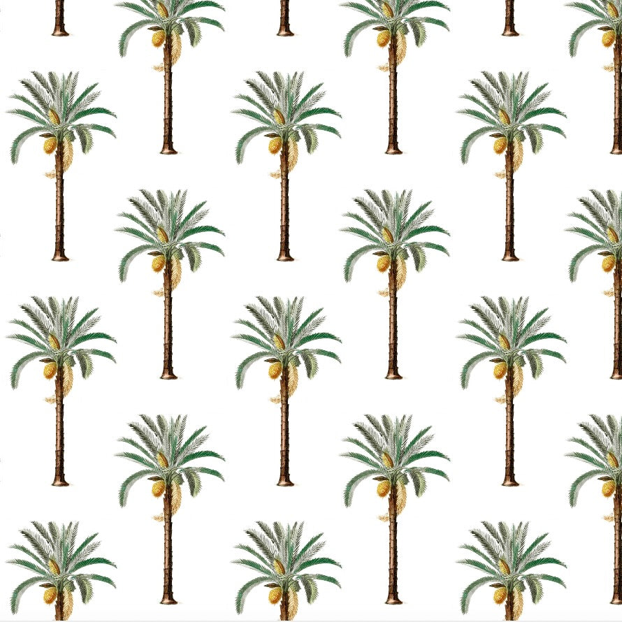 ijustlovethatfabricstore Jungle palms party fabric white