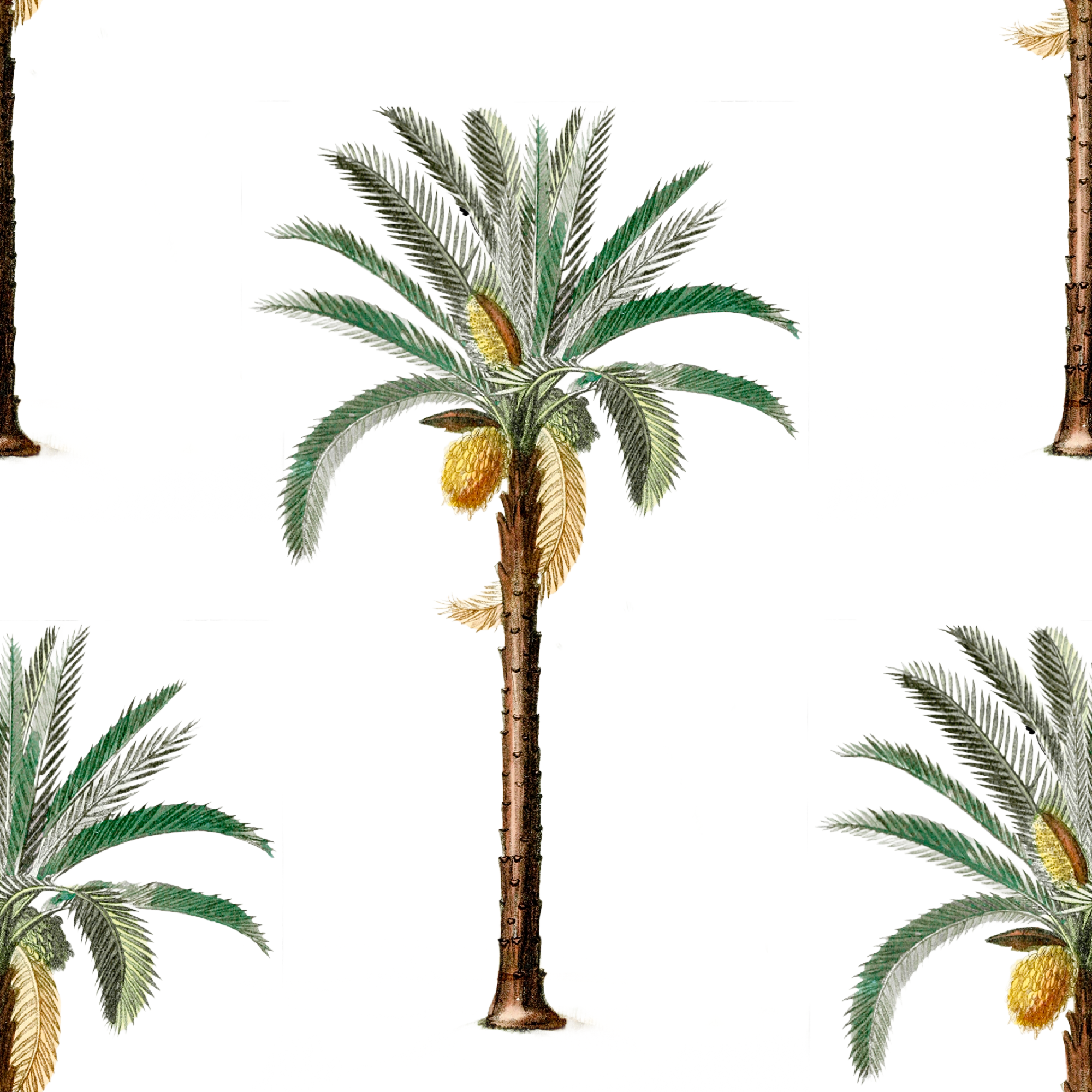 ijustlovethatfabricstore Jungle palms party fabric white