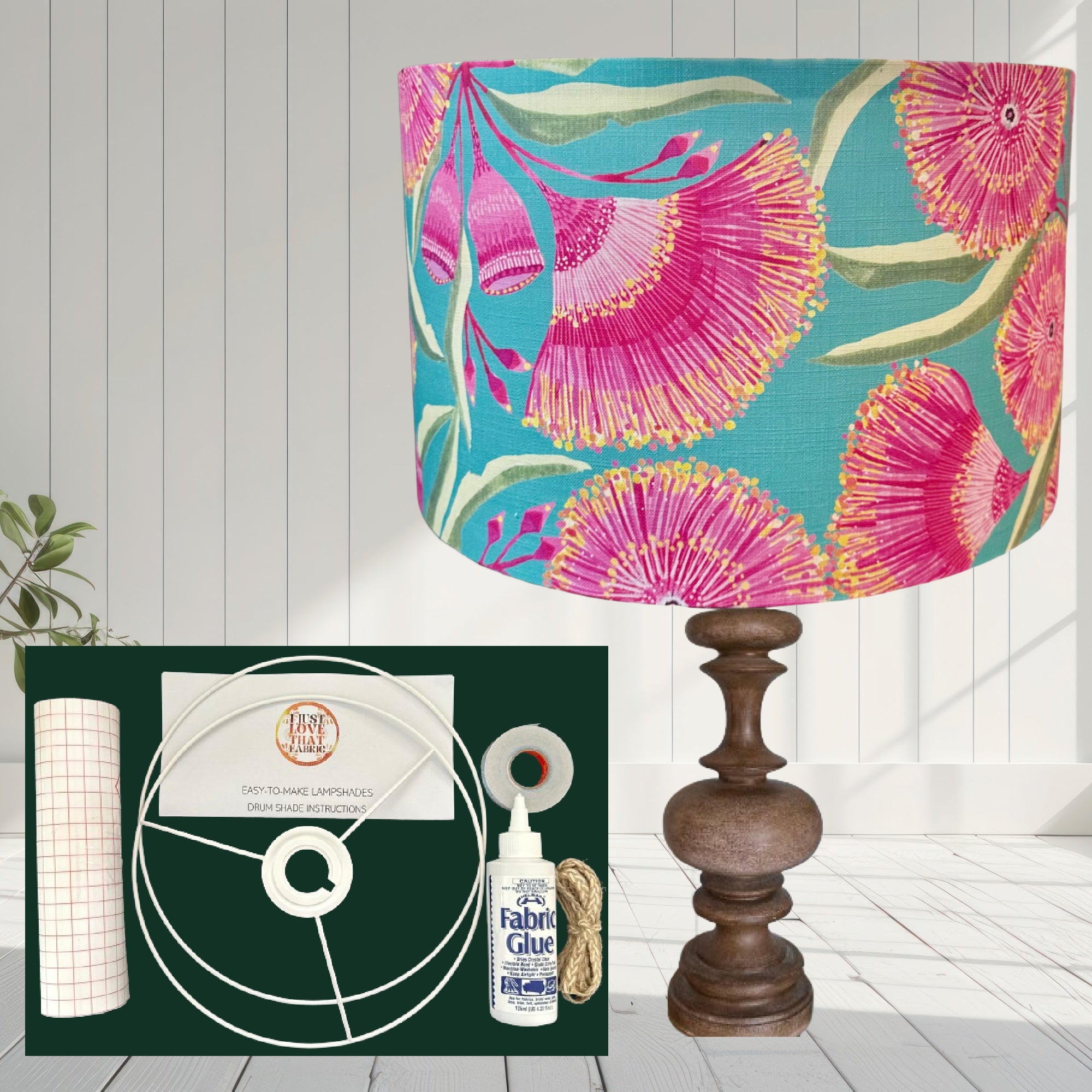 ijustlovethatfabric Lampshade Making DIY Kit - including Gum Blossom Fabric