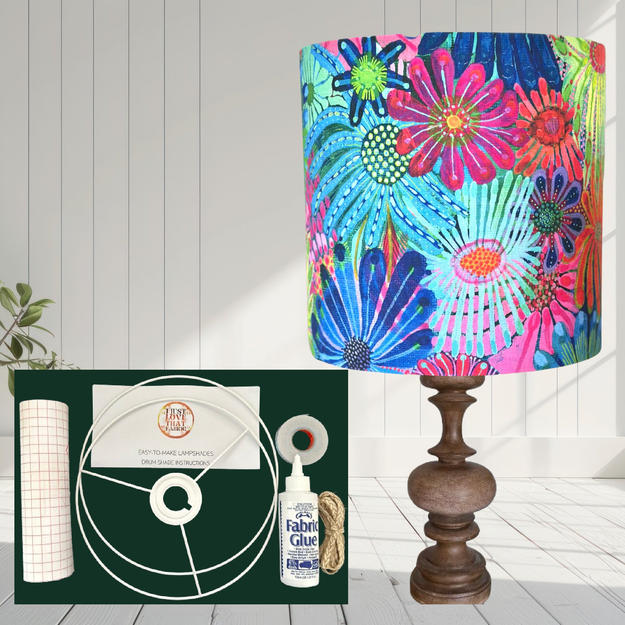 ijustlovethatfabric Lampshade Making DIY Kit - including Garden of Eden fabric