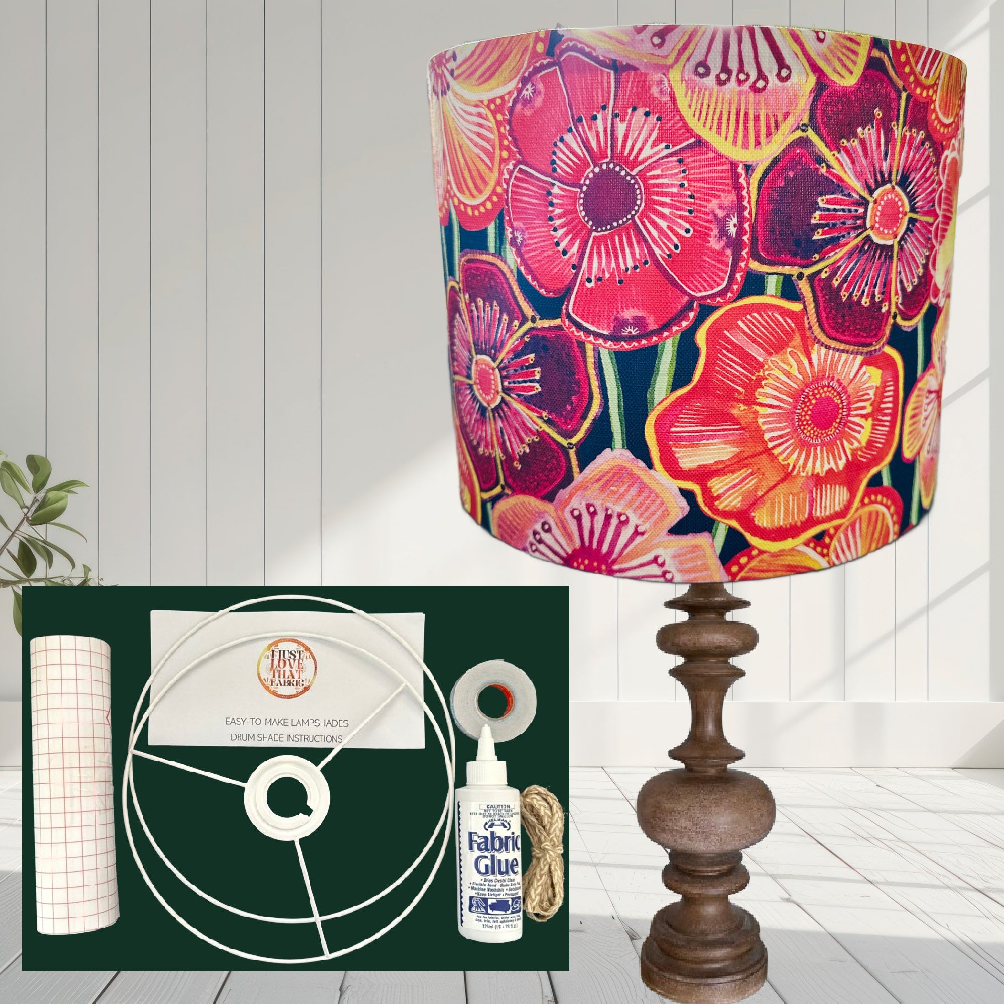 ijustlovethatfabric Lampshade Making DIY Kit - including Meadow Bloom fabric