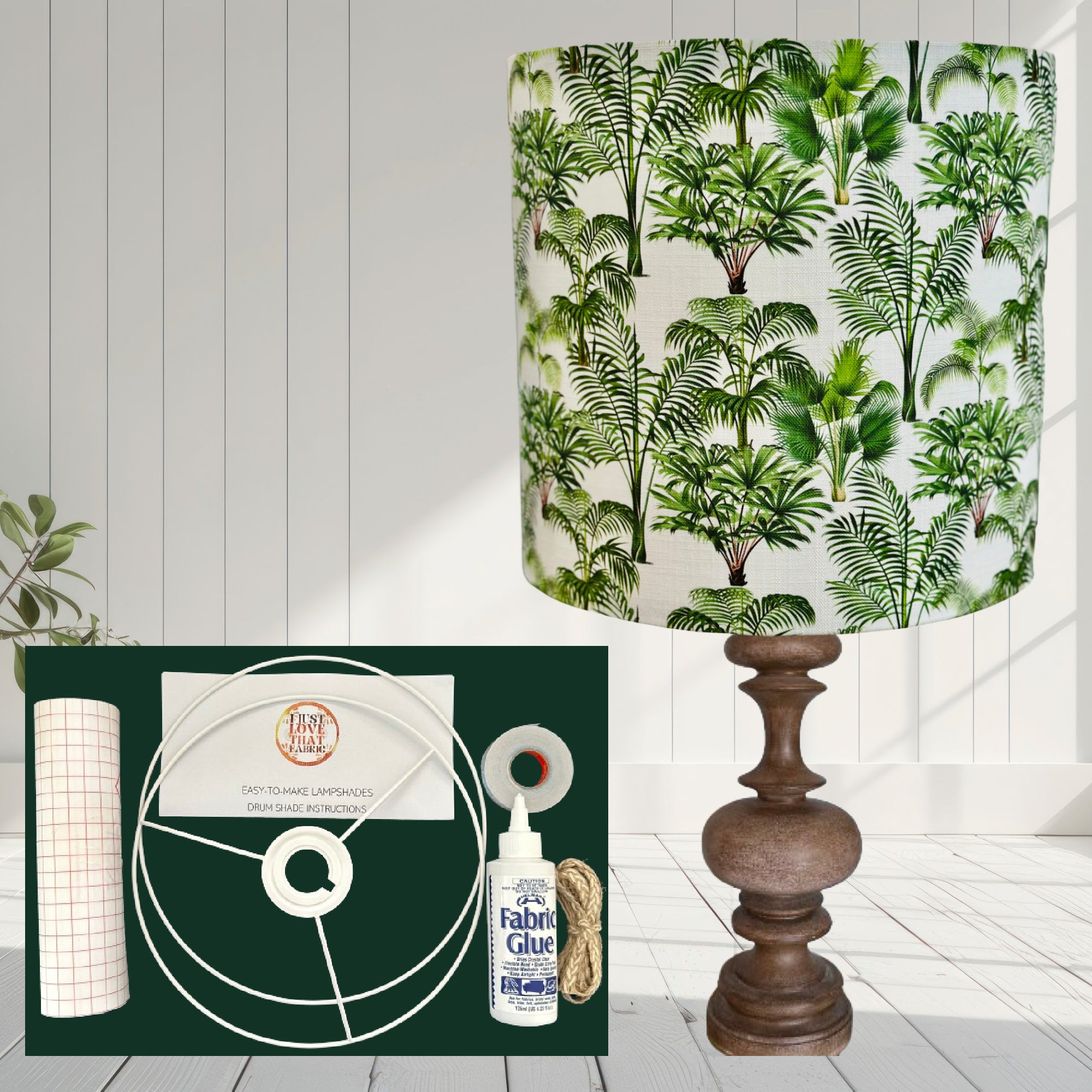 ijustlovethatfabric Palm Tree fabric Lampshade making kit - including Palm Forest fabric