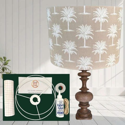 ijustlovethatfabric Lampshade making DIY kit - including Palm Tree Sand fabric