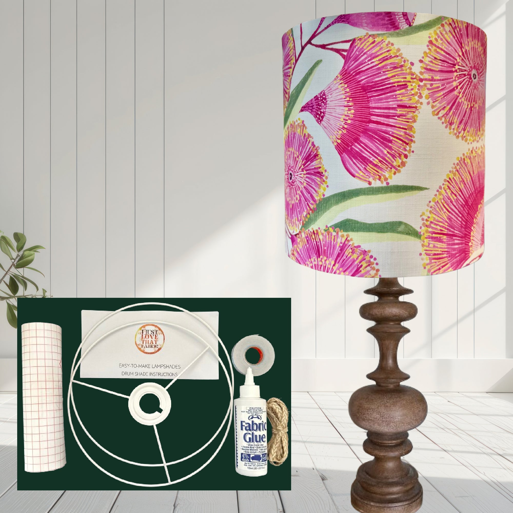 ijustlovethatfabric Lampshade Making DIY Kit - including Gum Blossom Fabric