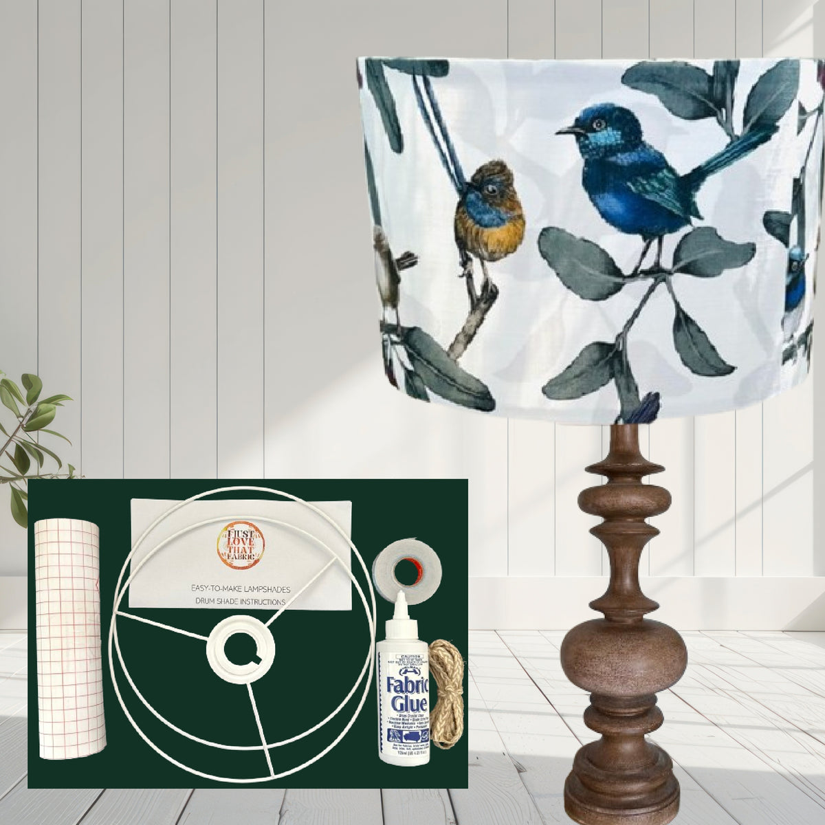 ijustlovethatfabric Lampshade Making DIY Kit - Australian Little Fairy Wrens