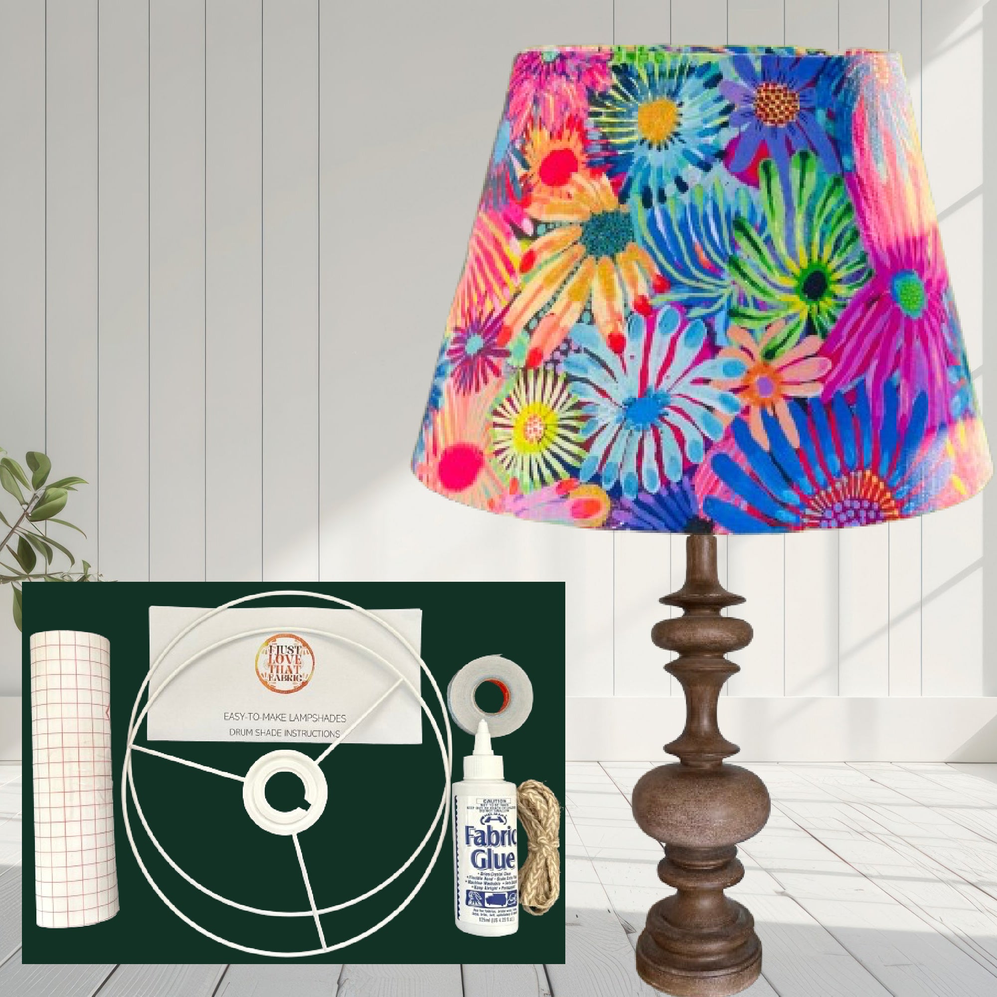 ijustlovethatfabric Empire Lampshade Making DIY Kit - including Secret Garden Fabric