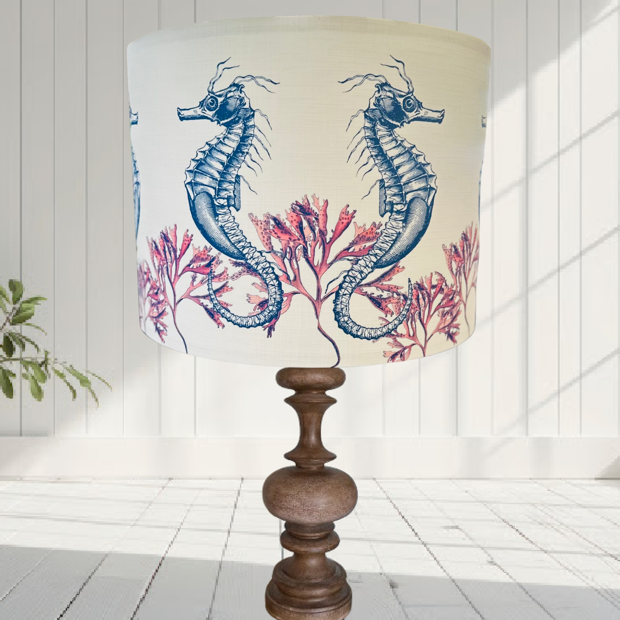 ijustlovethatfabric Lampshade - Coastal Seahorse and Coral