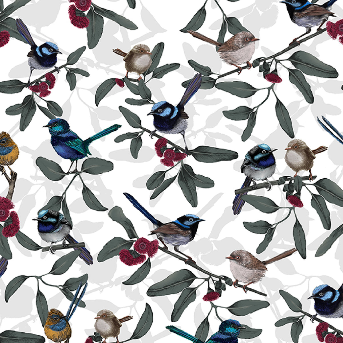 ijustlovethatfabricstore Little Wrens Fabric - Fairy Wrens