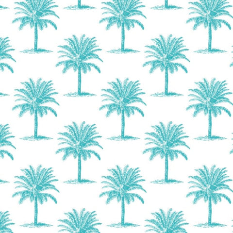 ijustlovethatfabricstore Palm Tree Fabric - Palm Beach aqua and white