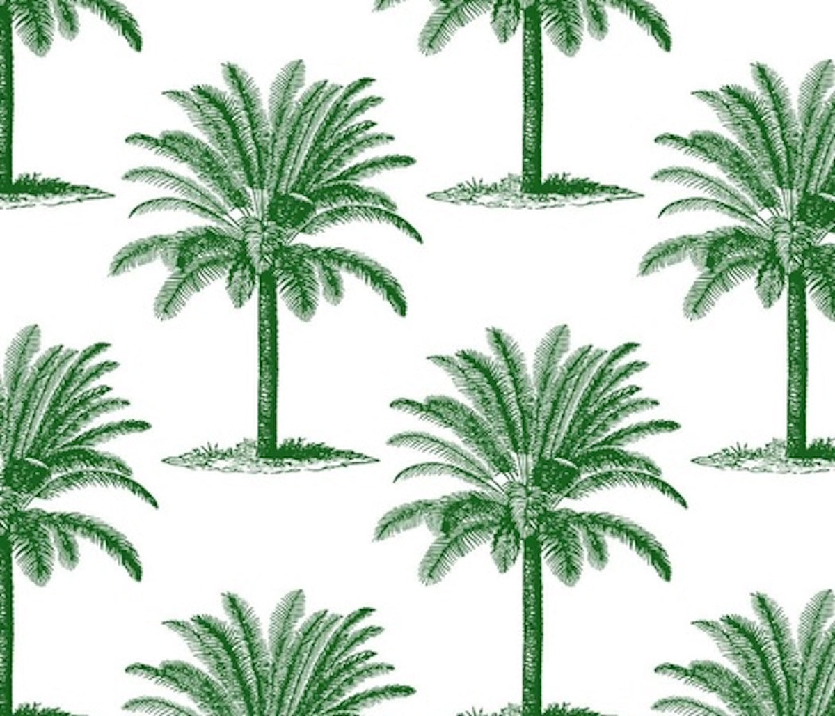 ijustlovethatfabricstore Palm Tree Fabric - Forest Green on white