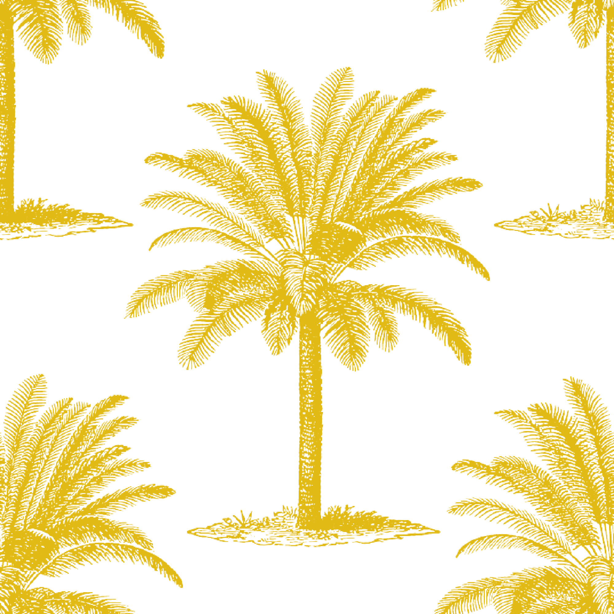 ijustlovethatfabricstore Palm Tree fabric - mustard on white