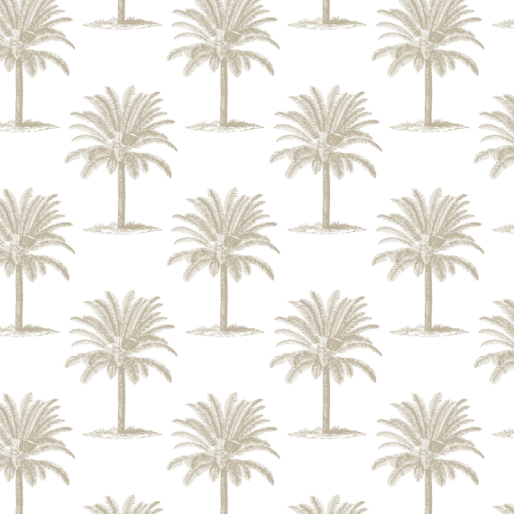 ijustlovethatfabricstore Palm Tree Fabric - Palm Beach sand & white