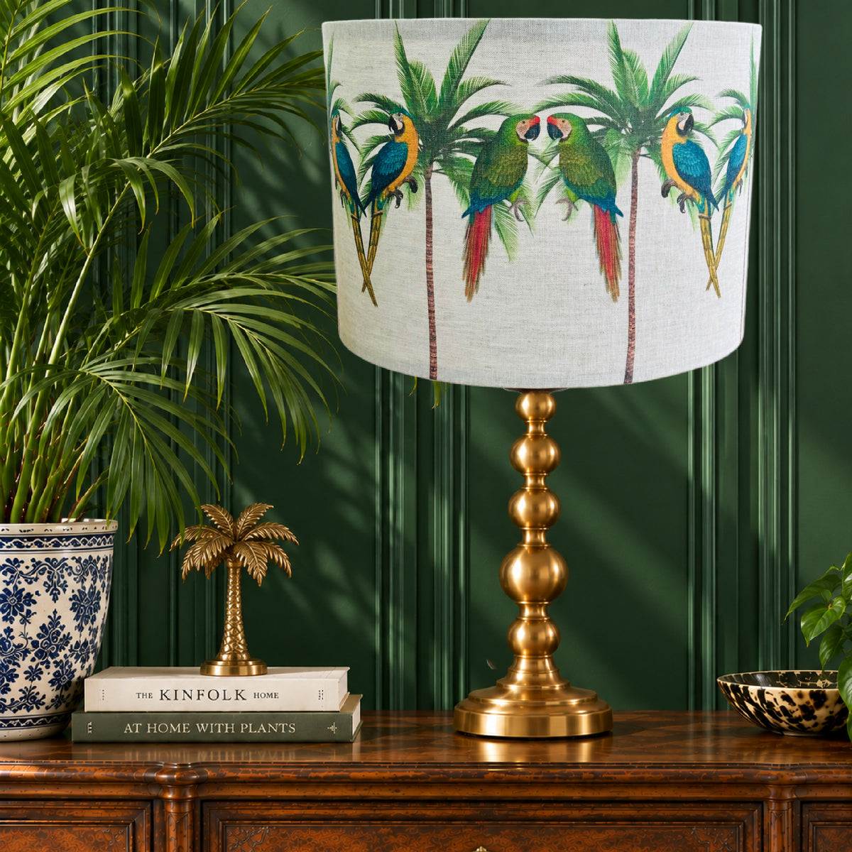 ijustlovethatfabric Parrot and Palms fabric Lampshade - Natural Linen