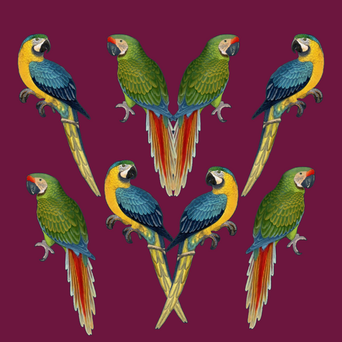 ijustlovethatfabricstore Parrot Love Fabric - mulberry