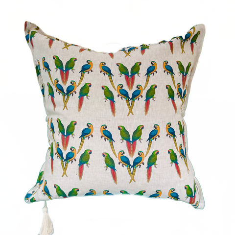 ijustlovethatfabricstore Parrot Love Cushion cover linen (Copy)