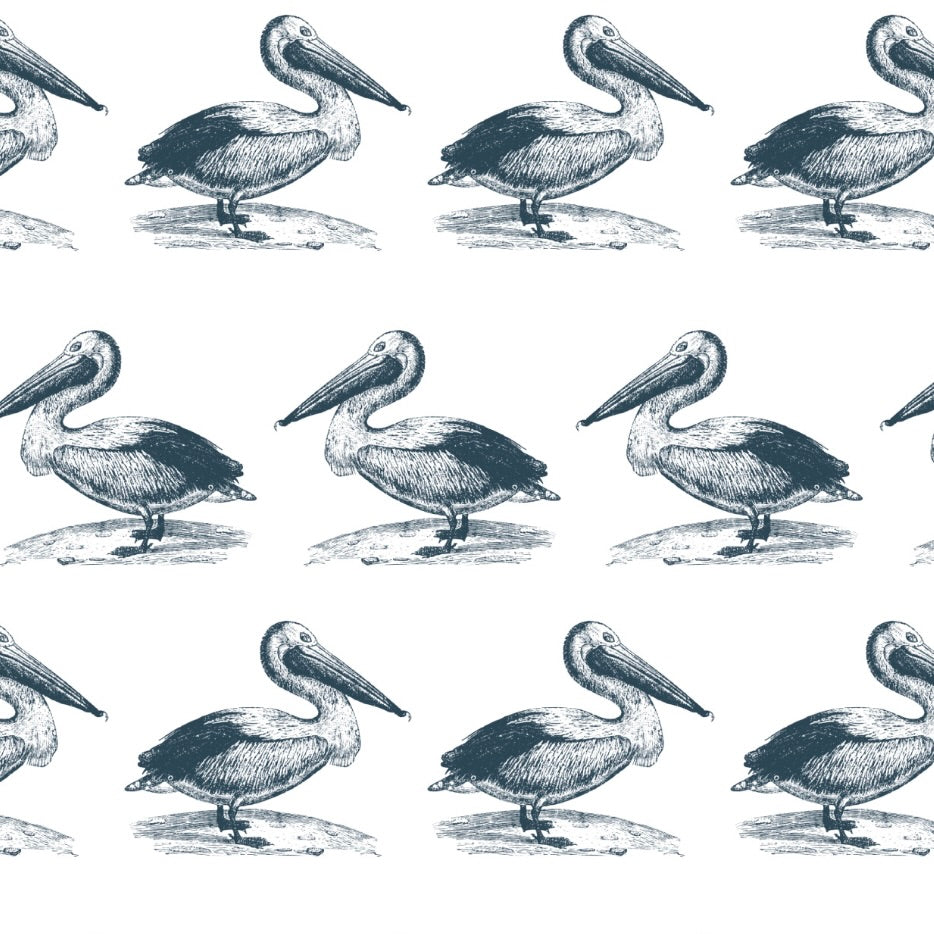 ijustlovethatfabric Pelican Fabric - Hampton's Blue & White