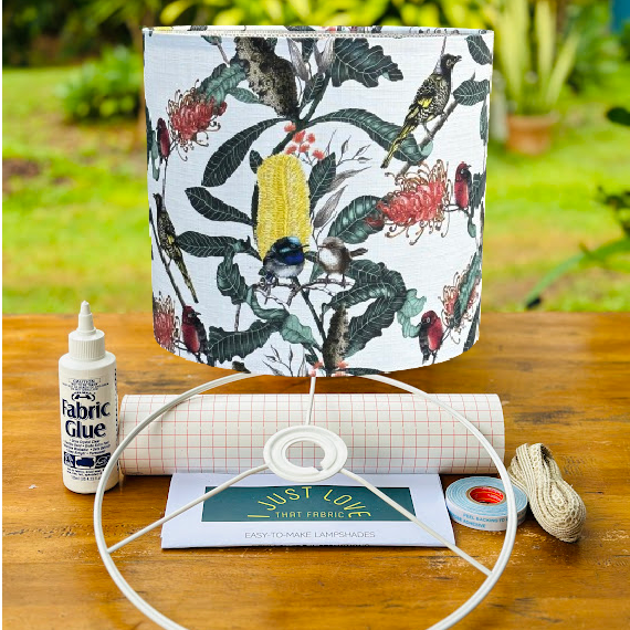 ijustlovethatfabric Lampshade DIY Kit - including Wrens & Banksia fabric