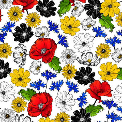 ijustlovethatfabricstore Australian Poppy & Daisy Fabric