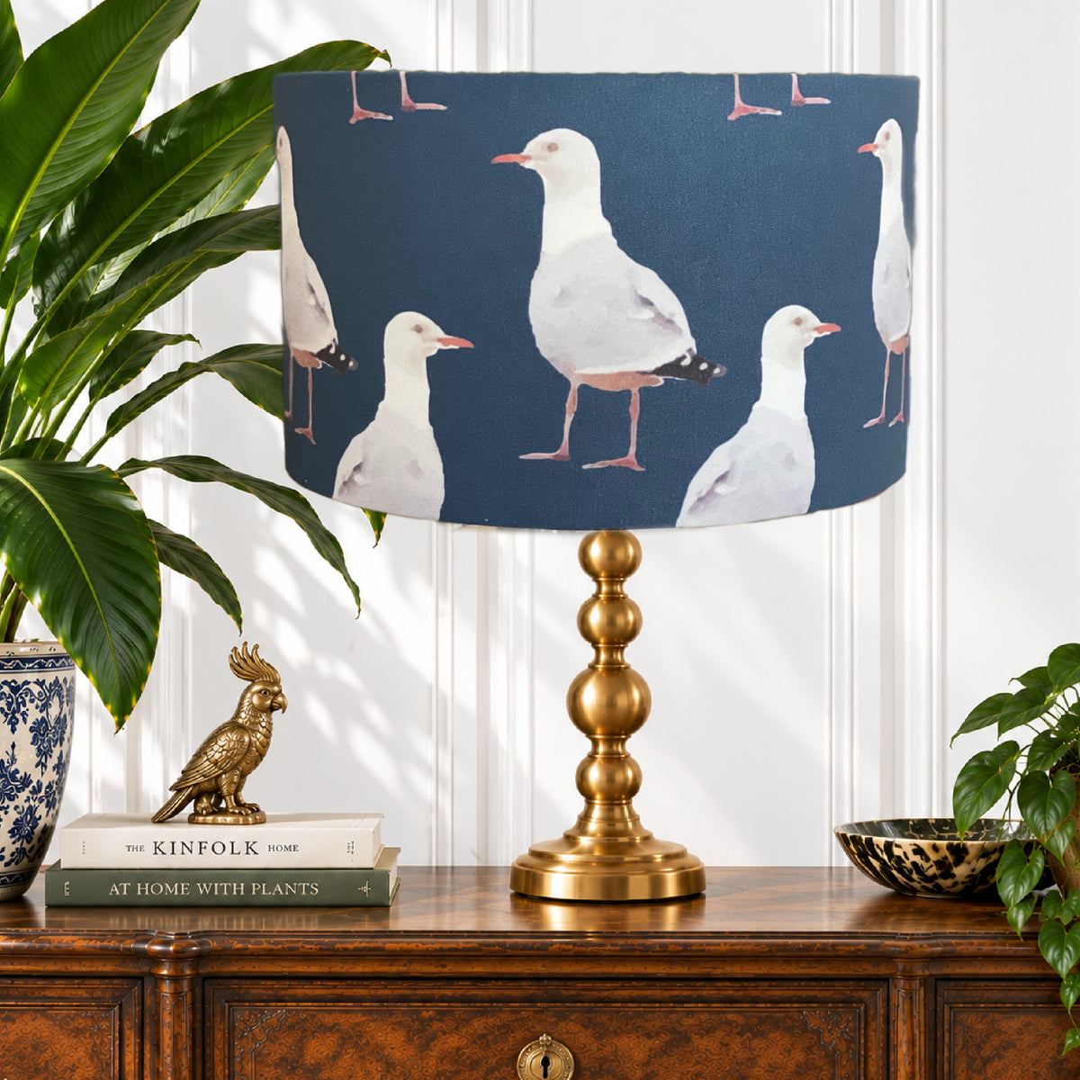 ijustlovethatfabric Seagull Lampshade navy blue