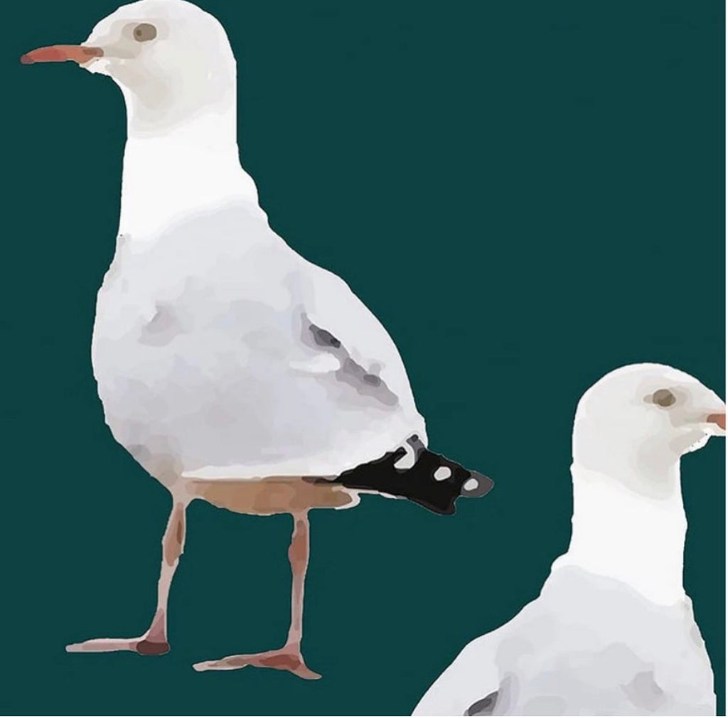ijustlovethatfabricstore Seagull Fabric - Twos Company - Jade Jewel