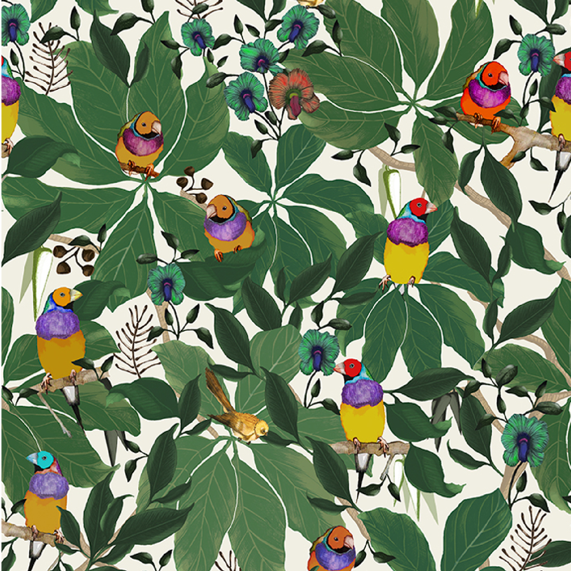 ijustlovethatfabric Finch Lampshade - Gouldian Finch