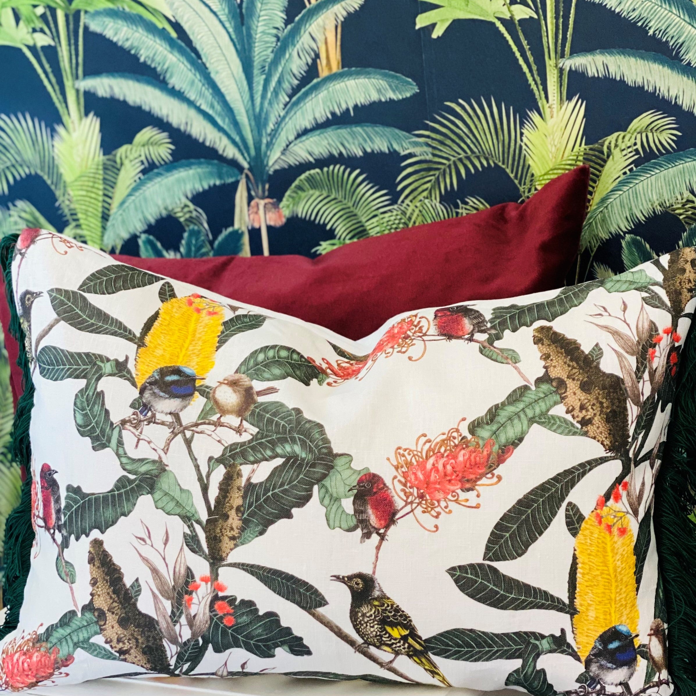 ijustlovethatfabricstore Fairy Wren & Banksia Fabric Yellow