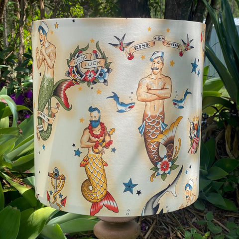 ijustlovethatfabric Sailor lampshade - merman fabric