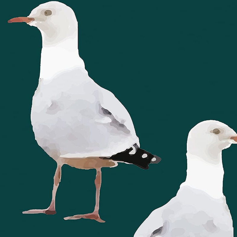 ijustlovethatfabricstore Seagull Fabric - Twos Company - Jade Jewel