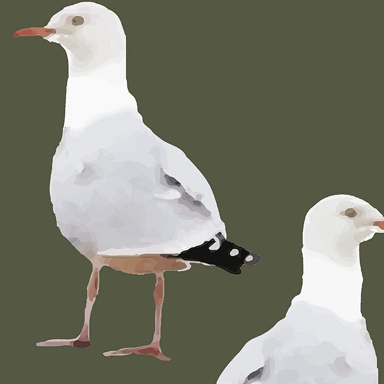 ijustlovethatfabricstore Seagull Fabric - Moss Green