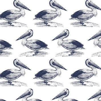 ijustlovethatfabric Pelican Fabric - Hampton's Blue & White